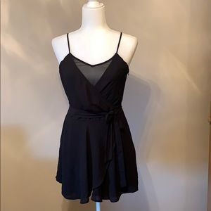 Express | Black Tie Wrap Front Romper